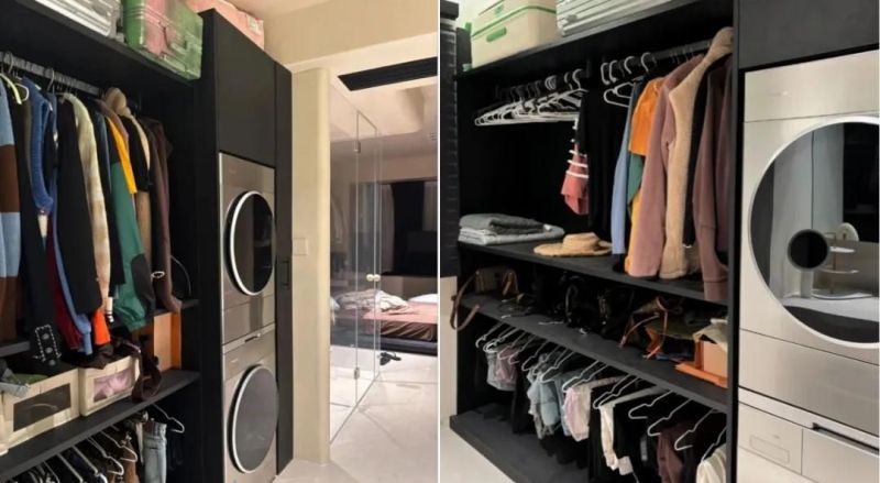 年轻人太会了！「洗烘机衣帽间一体化」设计，收纳力和颜值封神！ - 家居知识