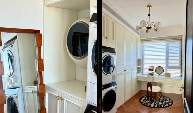 年轻人太会了！「洗烘机衣帽间一体化」设计，收纳力和颜值封神！ - 家居知识