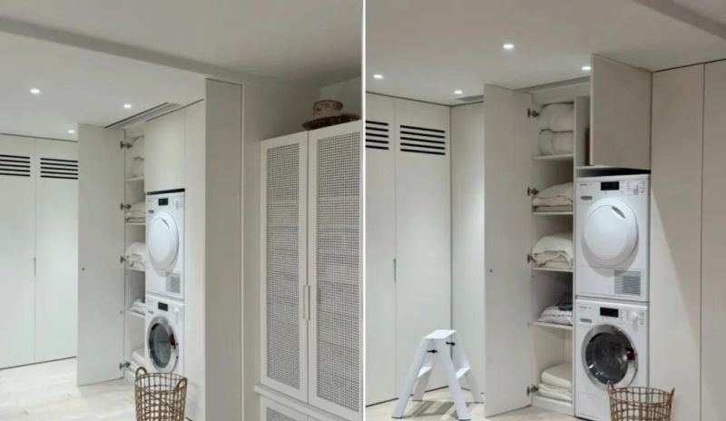 年轻人太会了！「洗烘机衣帽间一体化」设计，收纳力和颜值封神！ - 家居知识