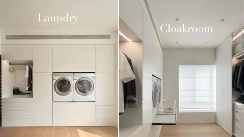 年轻人太会了！「洗烘机衣帽间一体化」设计，收纳力和颜值封神！ - 家居知识