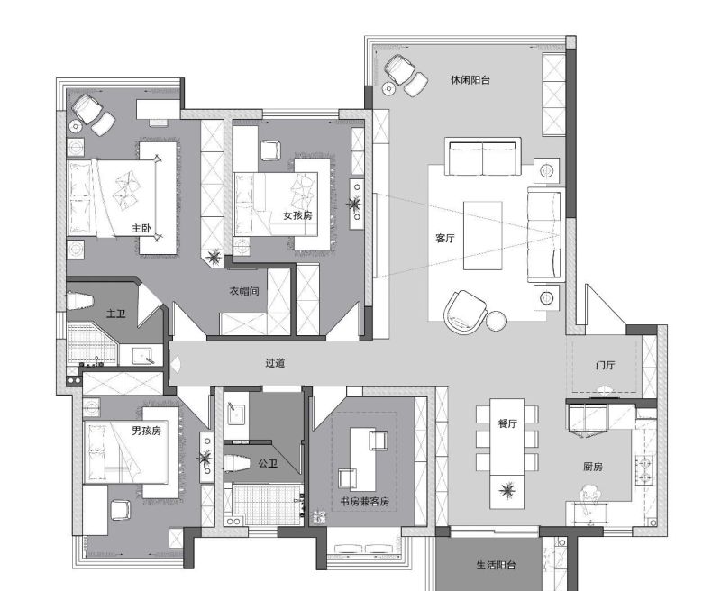 长沙湖湘花园小法风格设计：软硬搭配恰到好处，色彩鲜明舒适 - 家居知识