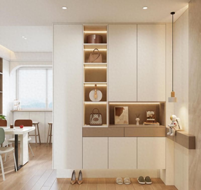 108㎡现代奶油风，客厅书房一体+小吧台，打造惬意家居空间