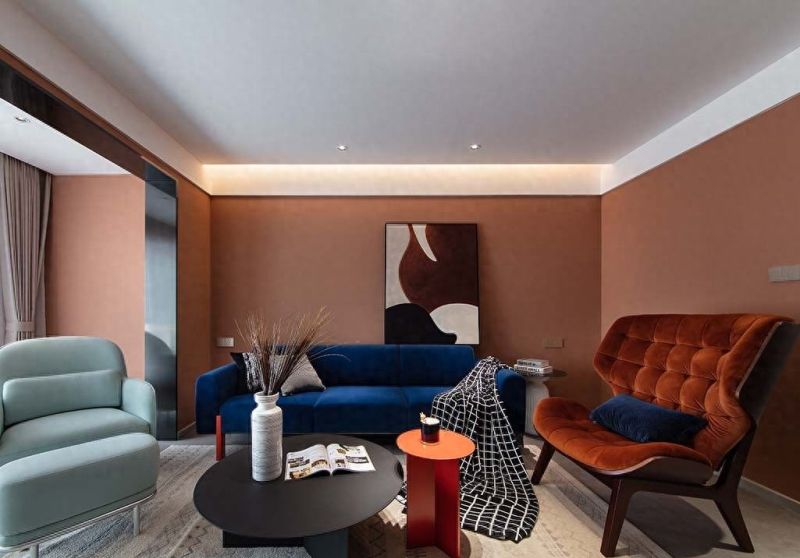 120㎡现代风格装修实景，红棕撞色高级感满满！ - 家居知识