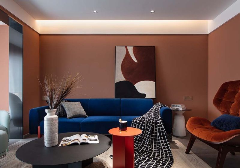 120㎡现代风格装修实景，红棕撞色高级感满满！ - 家居知识