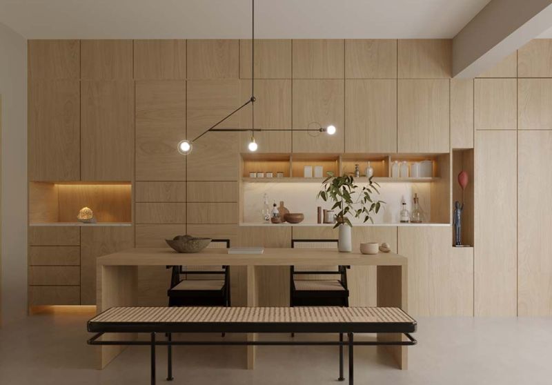 130㎡现代原木风|暖调原木+极致留白，温柔到不像话 - 家居知识