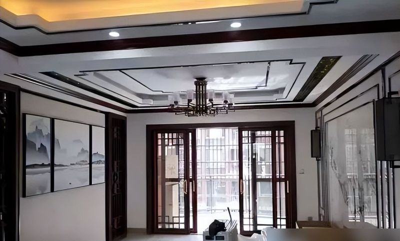 新房装修完工，新中式风格，入户装上山水画，实木线条修饰，晒晒 - 家居知识