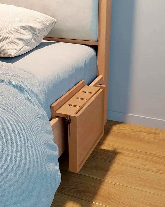 床头柜不买现成的！这样设计超实用，估计N多人想不到的设计方案 - 家居知识