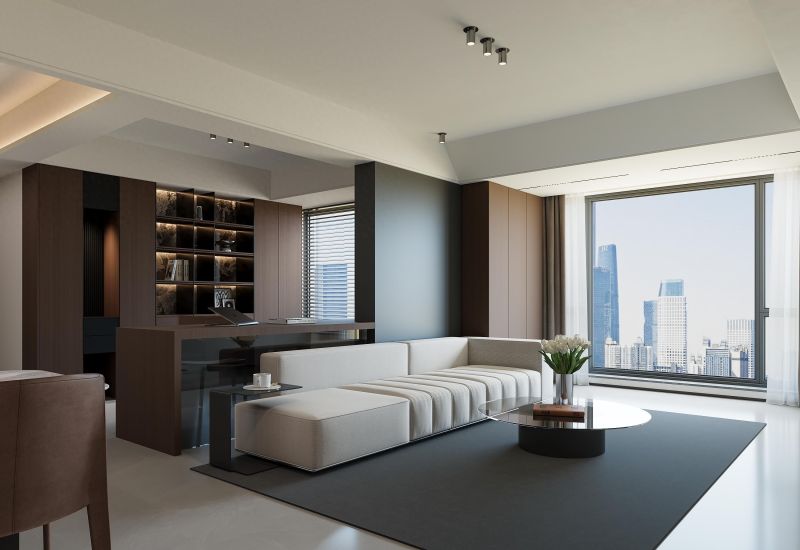 青岛140㎡现代意式极简客厅设计，打造高级生活格调