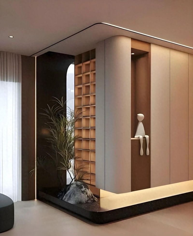 L型转角玄关柜设计，美观实用值得借鉴！