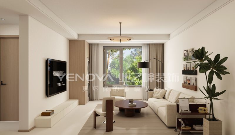 89㎡现代风格装修案例，唐山珑湖丽宫简约时尚家居设计