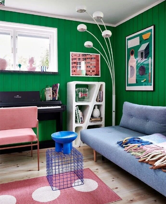瑞典俏皮复古家，这个撞色好喜欢 - 家居知识