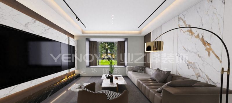 107㎡现代轻奢风装修案例，唐山翡翠湖雅居设计解析