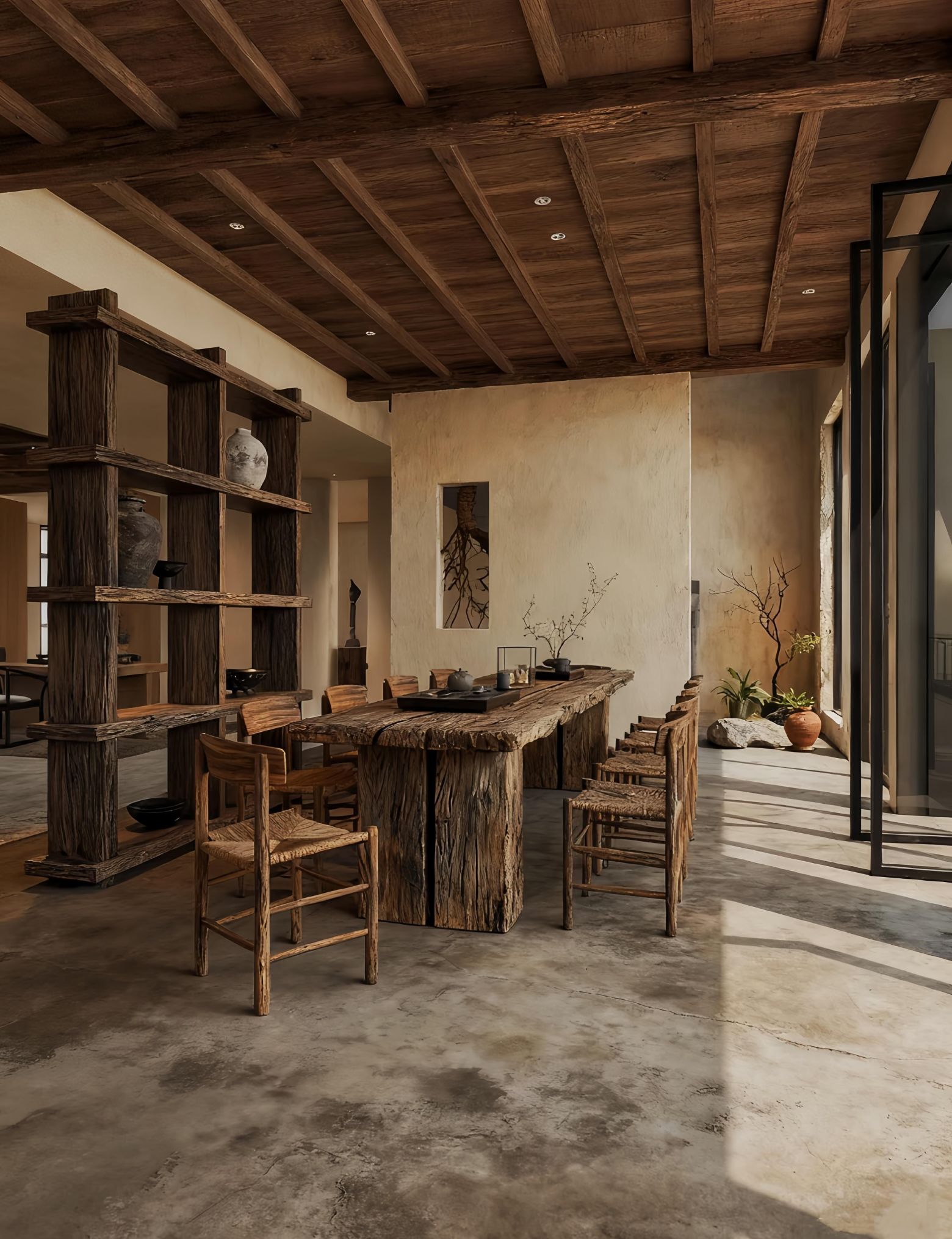 粗犷中式侘寂风茶馆，美到失语的复古美学空间