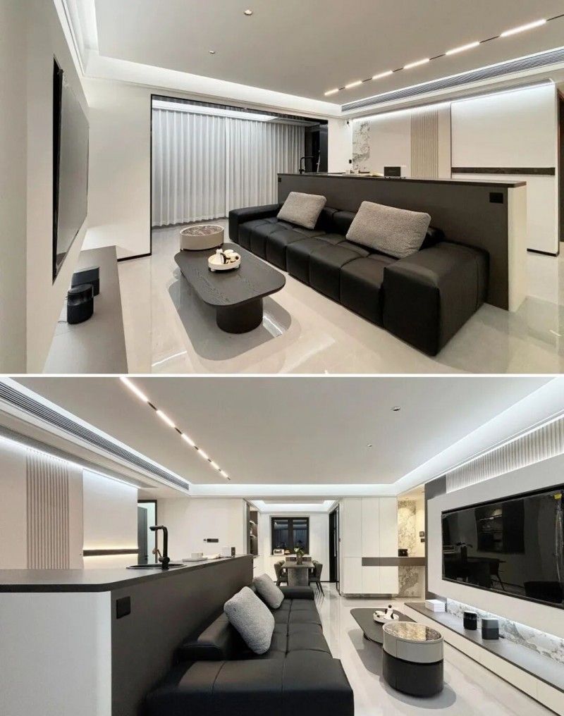 全友案例丨130㎡现代时尚风，黑白配色质感真绝了！ - 家居知识