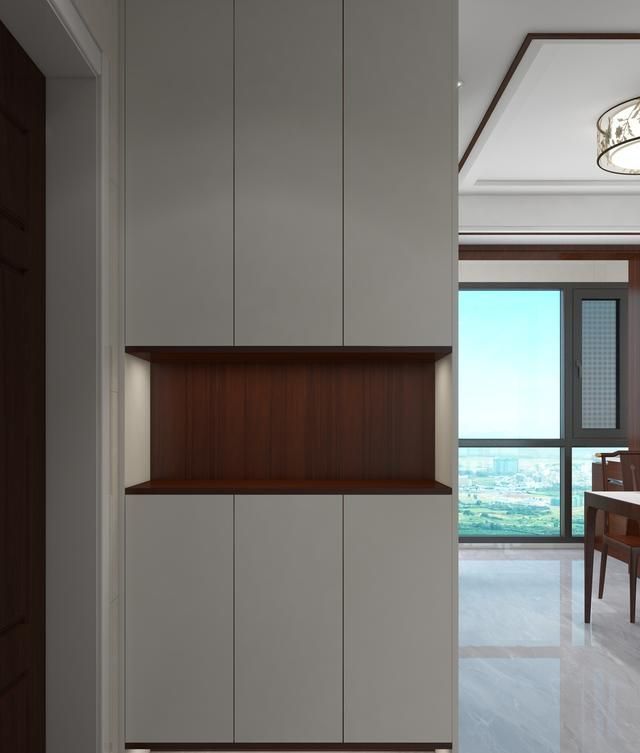 她将110平米的新房，装修成新中式，客厅胡桃木搭配瓷砖，真大方 - 家居知识