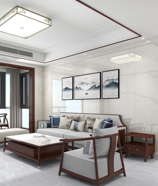 她将110平米的新房，装修成新中式，客厅胡桃木搭配瓷砖，真大方 - 家居知识