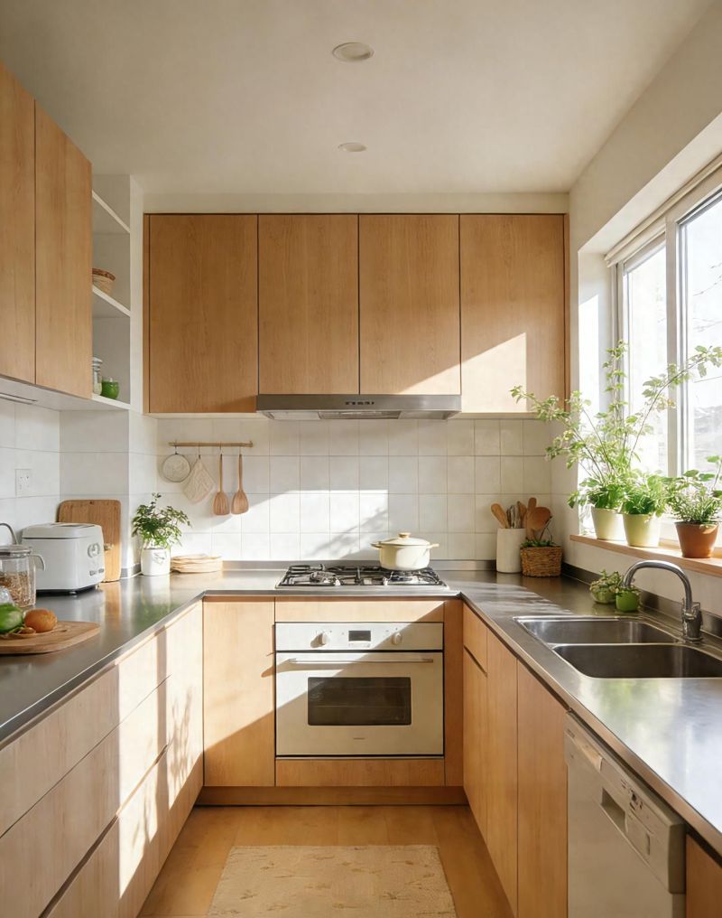 日式原木风厨房，治愈系烟火气的浪漫空间