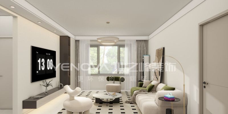 132㎡现代简约风装修案例，唐山南湖CBD的极简美学