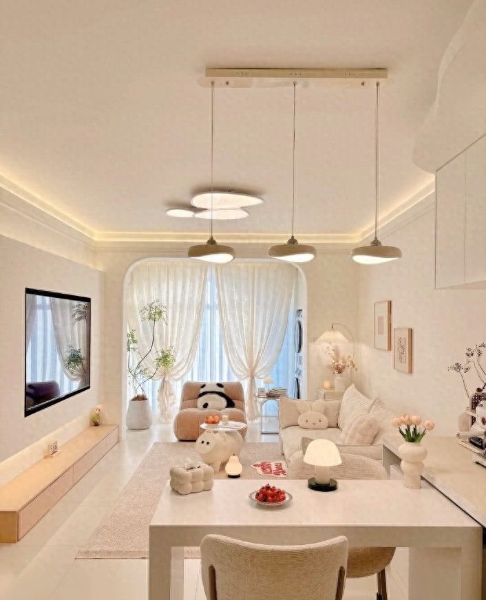 71㎡巧变100㎡视觉感，奶油风装修显大又温馨