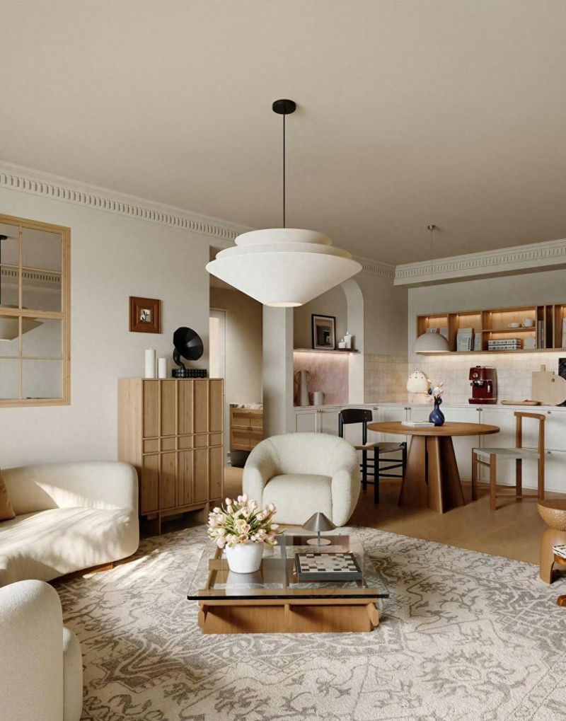 奶油原木风的家居设计，温馨治愈又高级！