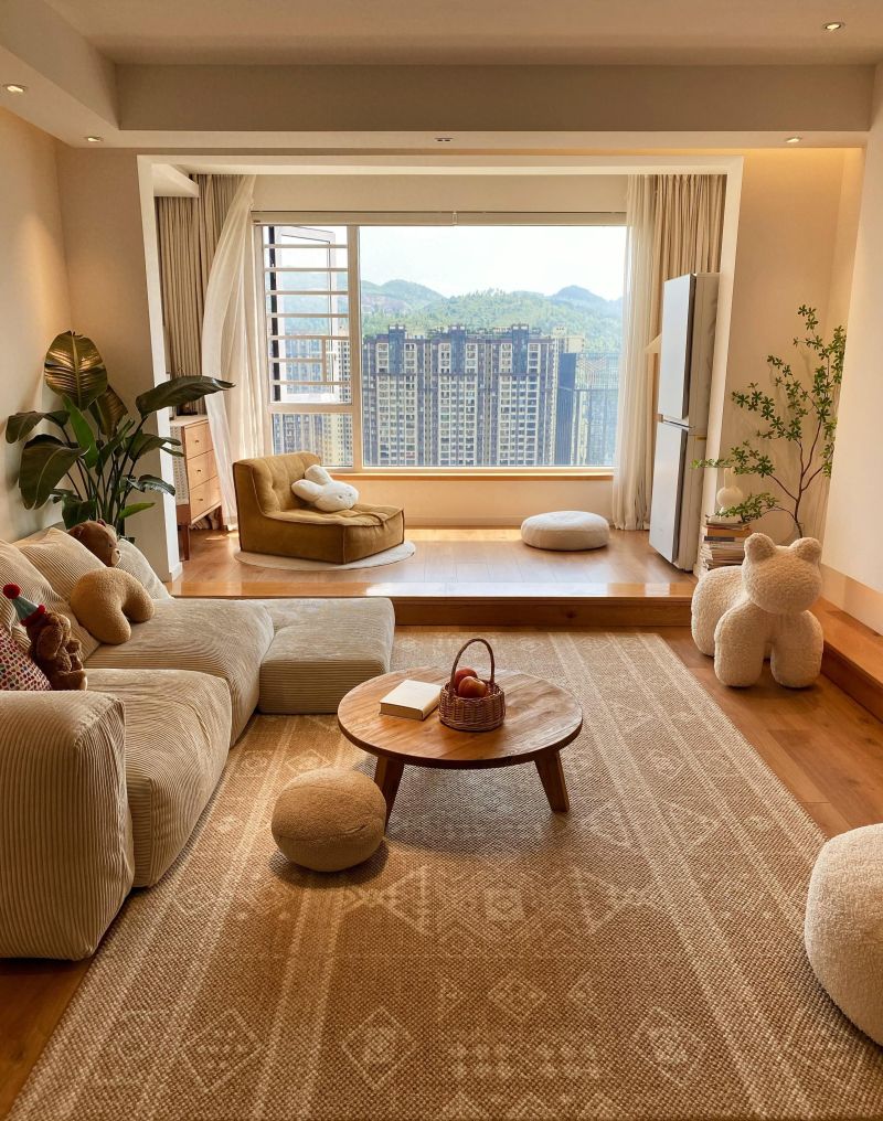 原木风地台设计，宅家不出门的治愈系空间