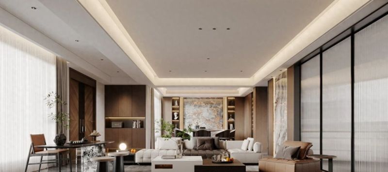 459㎡意式轻奢风别墅装修案例，诸暨中茂府演绎现代优雅格调