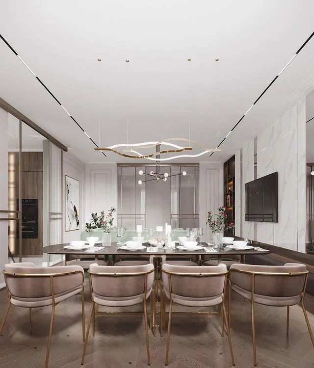 极简加轻奢感，金属与大理石的点缀，绿色带来几分慵懒。 - 家居知识