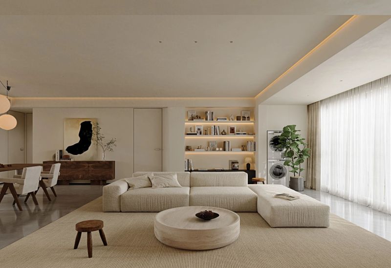 188平精装房不拆地砖巧改现代侘寂风，低成本改造惊艳蜕变