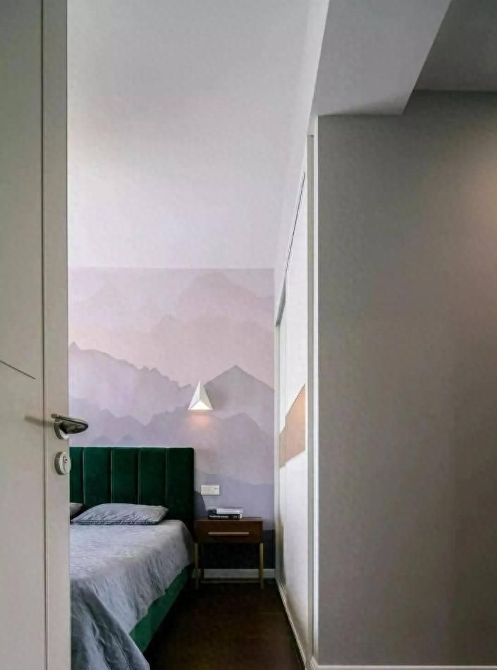 113㎡北欧风新家，清新亮丽设计，入户背景墙成焦点！