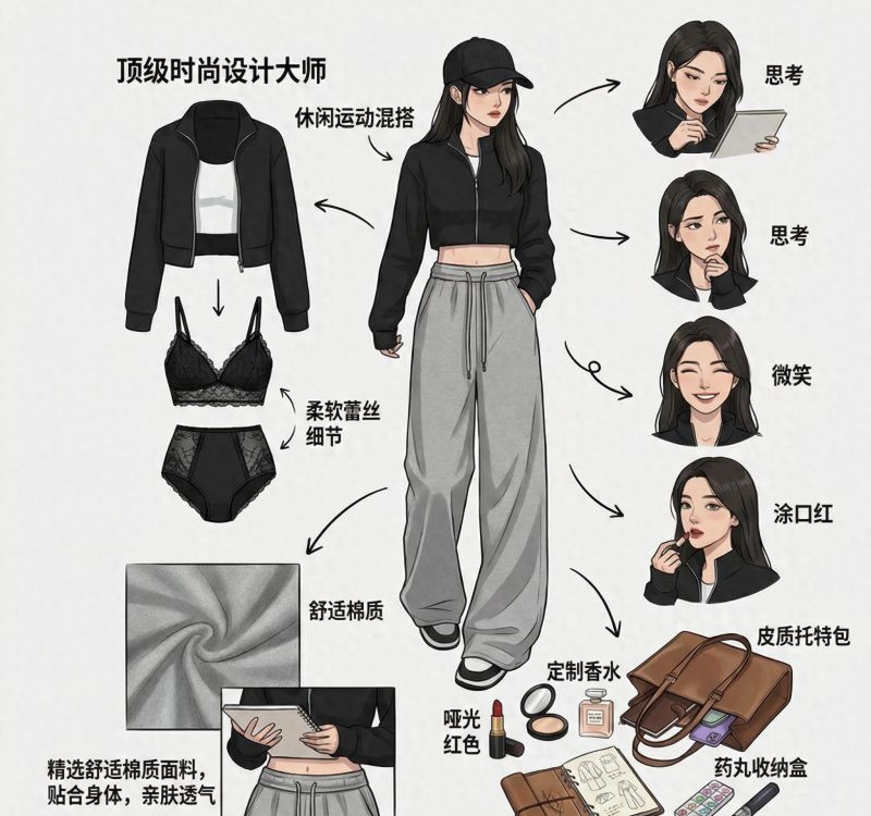 设计师私服揭秘，黑灰混搭演绎随性高级感