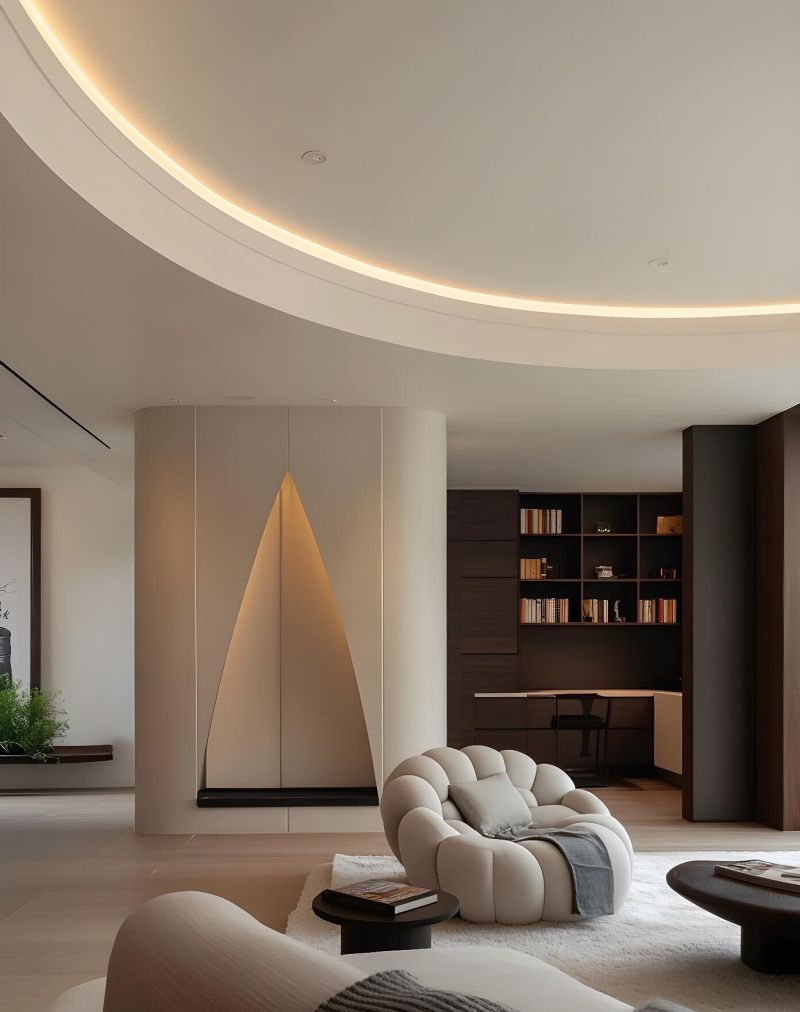 告别呆板！极简风客厅这行云流水的设计，好巴适！ - 家居知识