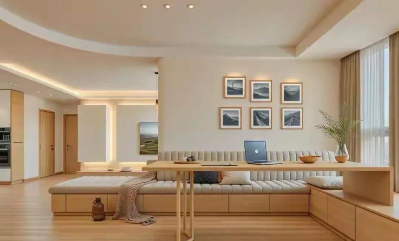 奶油原木风｜次卧改开放式书房，美到心坎 - 家居知识