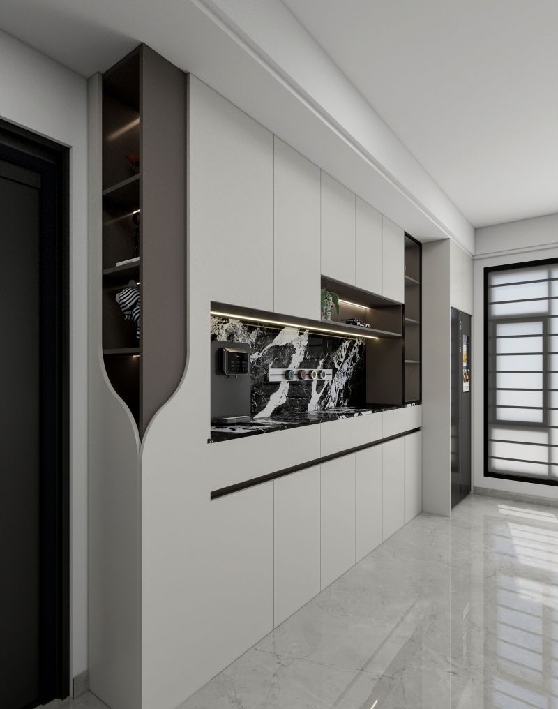 黑白岩板餐边柜，高级感狠狠拿捏 - 家居知识