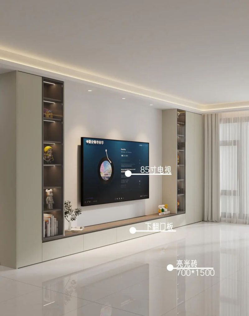 客厅装修，不想做满墙电视柜就这样装吧。 - 家居知识