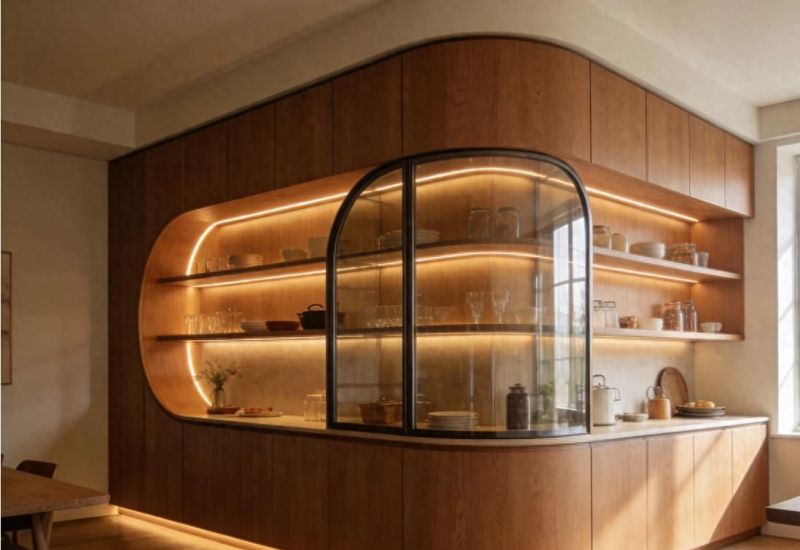 四维星内退式餐边柜｜防碰头+嵌冰箱，高级实用款 - 今日头条