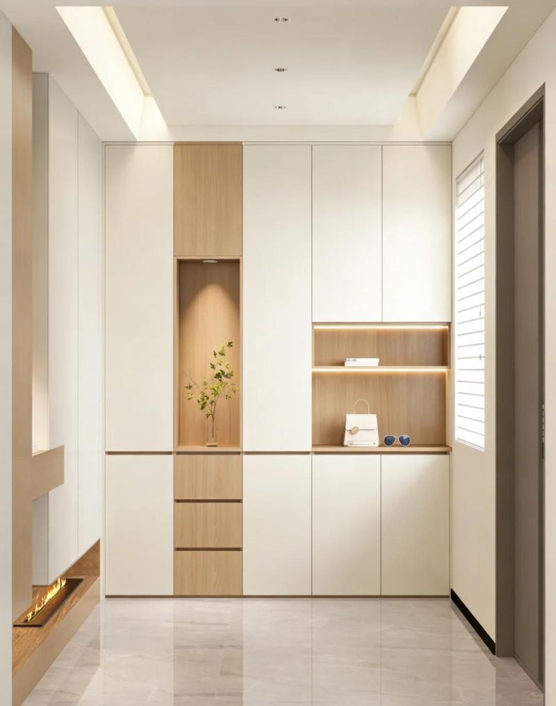 入户第一眼就治愈！9款原木奶油风玄关，配色布局细节全说清 - 家居知识