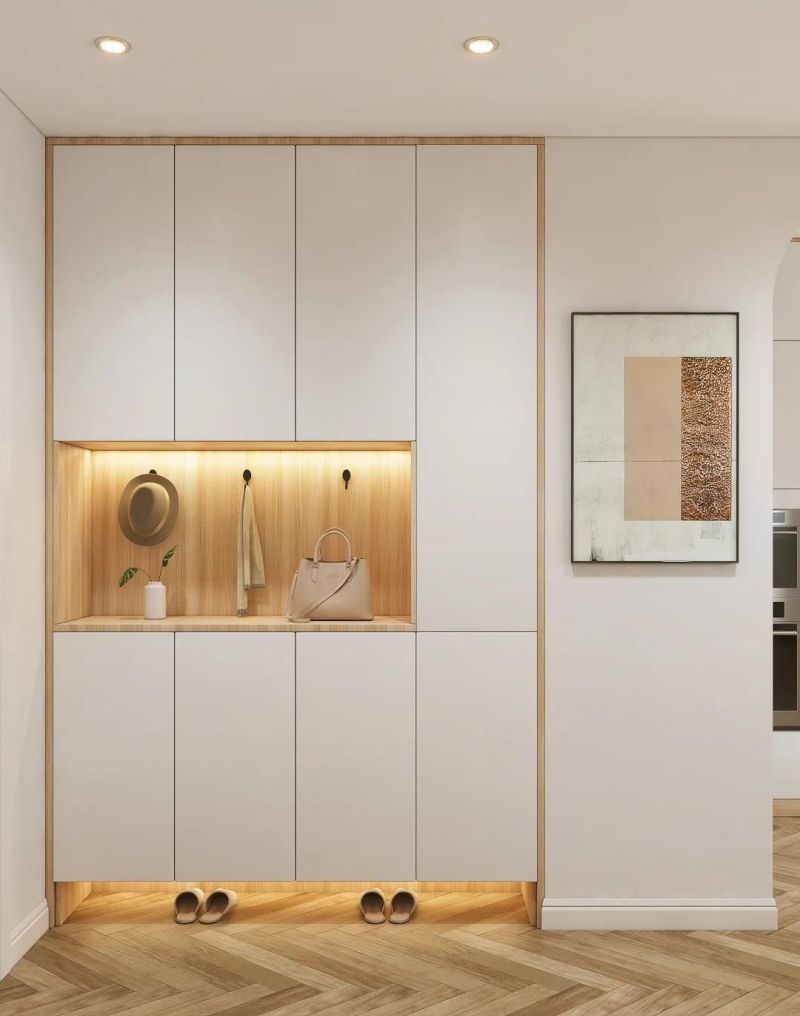 入户第一眼就治愈！9款原木奶油风玄关，配色布局细节全说清 - 家居知识