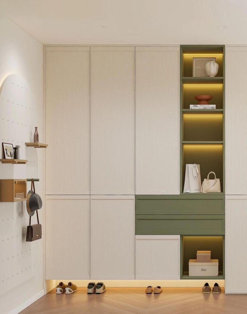 入户第一眼就治愈！9款原木奶油风玄关，配色布局细节全说清 - 家居知识