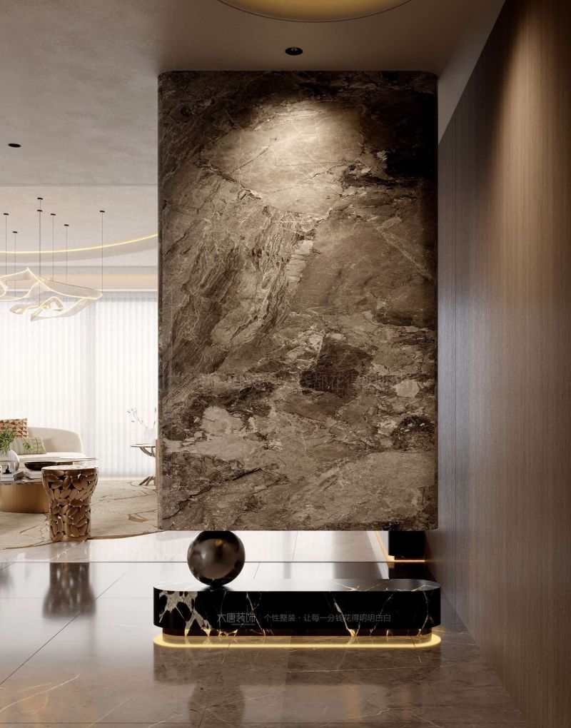 188㎡意式轻奢装修，巧用弧形设计柔化空间线条