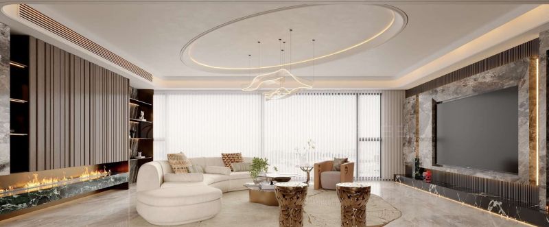 株洲装修设计：188㎡意式轻奢风格装修，用弧形弱化直线的生硬感 - 家居知识