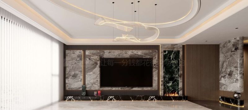 株洲装修设计：188㎡意式轻奢风格装修，用弧形弱化直线的生硬感 - 家居知识