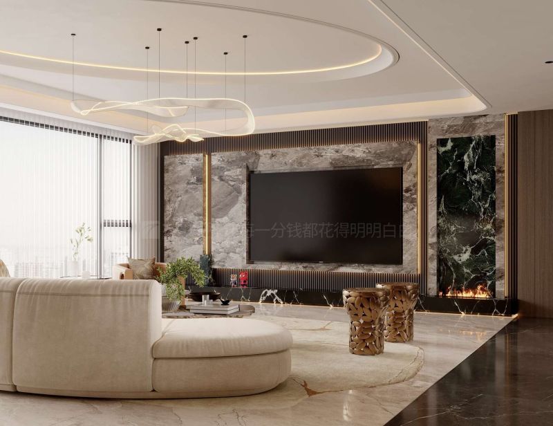 株洲装修设计：188㎡意式轻奢风格装修，用弧形弱化直线的生硬感 - 家居知识