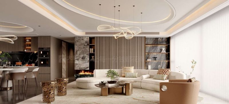 株洲装修设计：188㎡意式轻奢风格装修，用弧形弱化直线的生硬感 - 家居知识