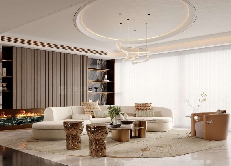 株洲装修设计：188㎡意式轻奢风格装修，用弧形弱化直线的生硬感 - 家居知识