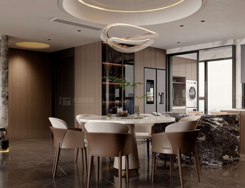 株洲装修设计：188㎡意式轻奢风格装修，用弧形弱化直线的生硬感 - 家居知识