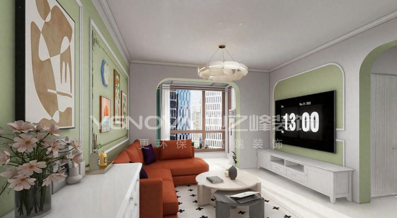 78㎡轻法奶油风装修案例，唐山鹭港小区温馨改造