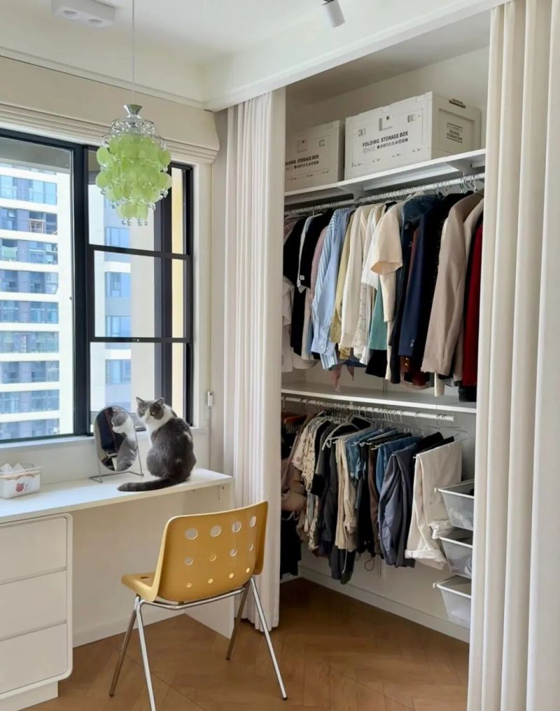 年轻人不做定制衣柜了？学网友的衣柜做法，只挂不叠，收纳力好强 - 家居知识