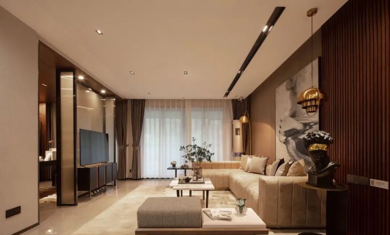 143㎡轻奢现代风，木饰面充斥的空间，稳重端庄有质感 - 家居知识