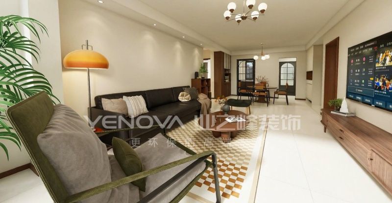 唐山润唐瑞府127平方米中古风格装修效果案例|业之峰装饰 - 家居知识