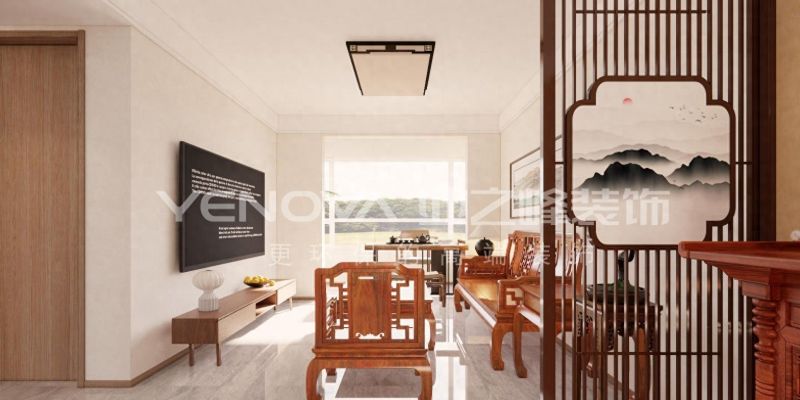 唐山禹洲凤凰府108㎡新中式风格装修案例赏析 | 业之峰装饰